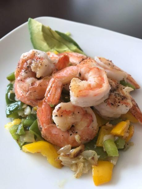 Camarones con pimientos