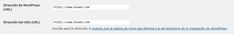 cambio direccion wordpress