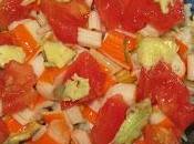 Ensalada arroz, aguacate surimi