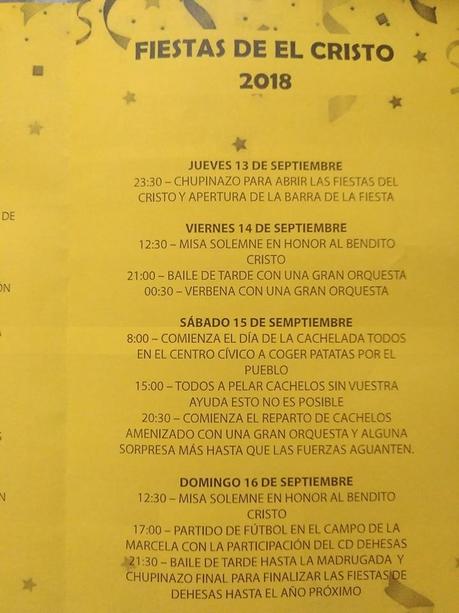 Fiestas del Cristo 2018 en Dehesas del 13 al 16 de septiembre Fiestas del Cristo 2018 en Dehesas del 13 al 16 de septiembre
