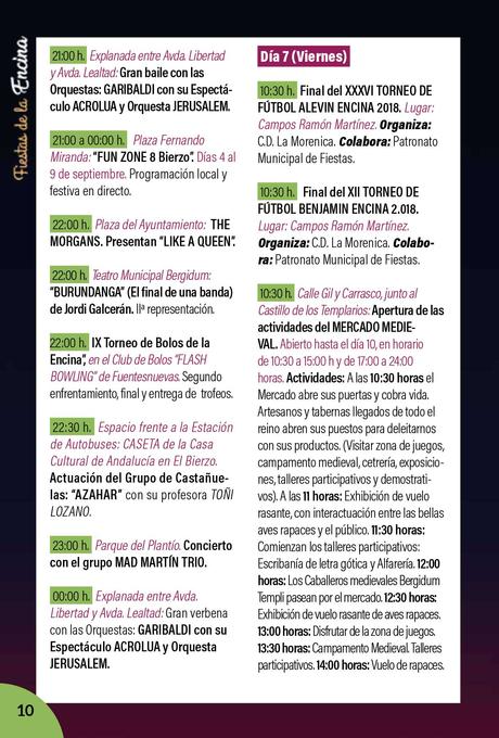 Programa de las Fiestas de la Encina 2018 Programa de las Fiestas de la Encina 2018
