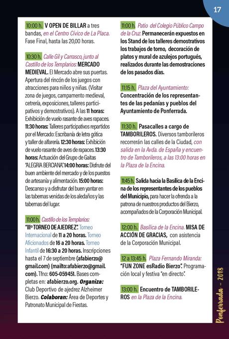 Programa de las Fiestas de la Encina 2018 Programa de las Fiestas de la Encina 2018
