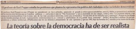 POPPER Y LA DEMOCRACIA (1988)
