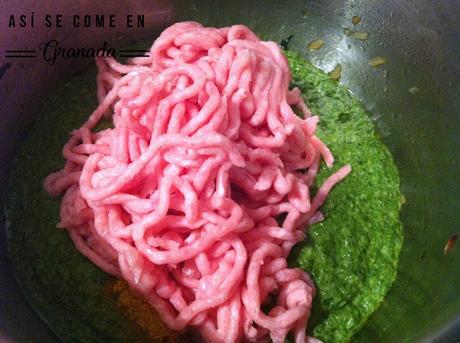 Hamburguesa de acelgas y pollo. Juego de blogueros 2.0