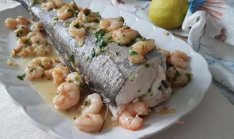 Cola de merluza con gambas