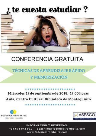 Conferencia: “Técnicas de aprendizaje rápido y memorización” Conferencia: “Técnicas de aprendizaje rápido y memorización”