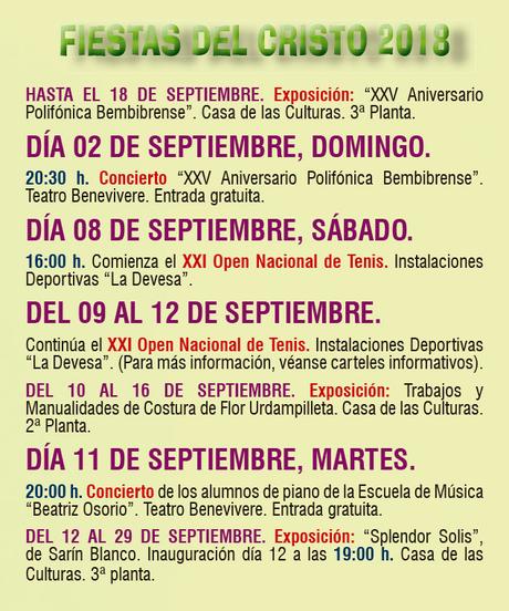 Programa de Fiestas del Cristo 2018 de Bembibre