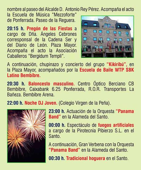 Programa de Fiestas del Cristo 2018 de Bembibre