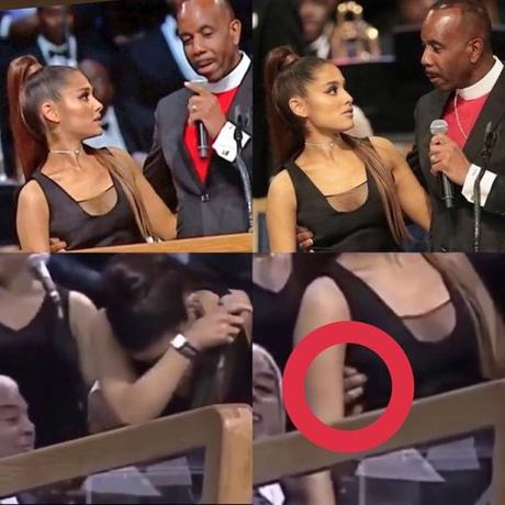 Reverendo manosea a Ariana Grande (@ArianaGrande) en el funeral de Aretha Franklin (FOTOS Y VIDEO)