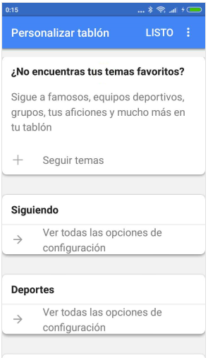 Controlar el  feed de Google ( antes Google Now)  desde un PC