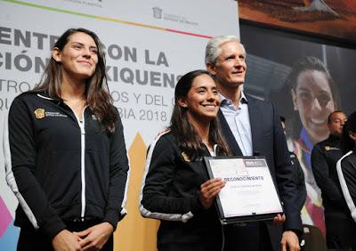 RECONOCE ALFREDO DEL MAZO A MEDALLISTAS MEXIQUENSES QUE PARTICIPARON EN LOS JUEGOS CENTROAMERICANOS Y DEL CARIBE “BARRANQUILLA 2018”