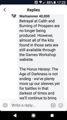 GW retira del mercado las cajas de la Herejía de Horus de Calth y Prospero