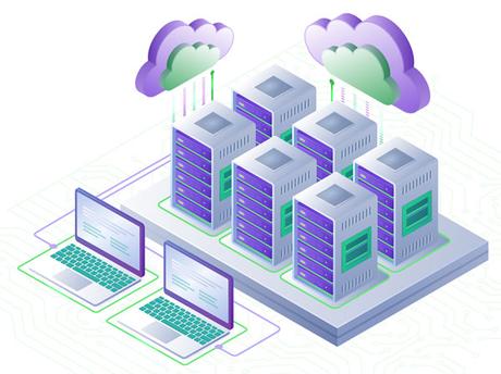 Concepto servidores cloud computing