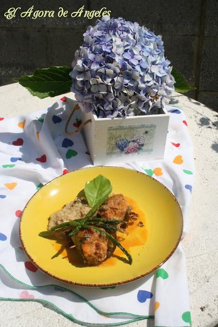 Rollitos de carne con hojas de limonero El Ágora de Ángeles Rollitos de carne, hojas de limonero