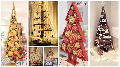 13 Hermosas ideas de árboles navideños hechos con madera