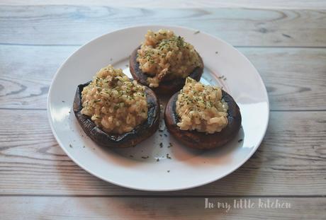 Setas Portobello rellenas de risotto de setas con Degustabox Setas Portobello rellenas de risotto de setas con Degustabox