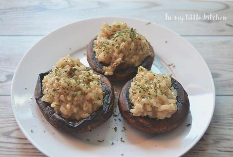 Setas Portobello rellenas de risotto de setas con Degustabox Setas Portobello rellenas de risotto de setas con Degustabox