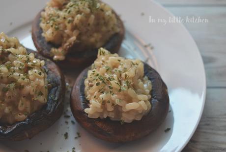Setas Portobello rellenas de risotto de setas con Degustabox Setas Portobello rellenas de risotto de setas con Degustabox