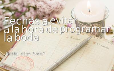Fechas a evitar a la hora de programar tu boda