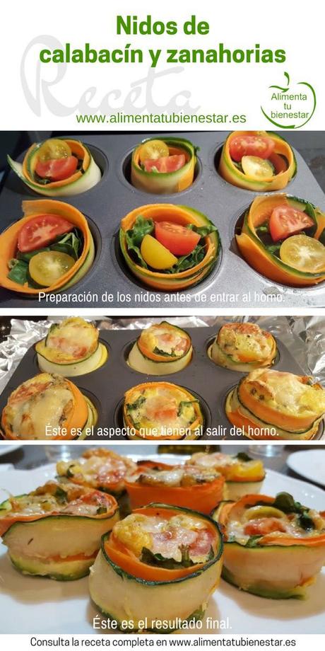 Nidos de calabacín y zanahoria