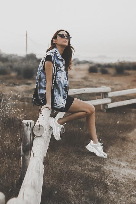 denim vest como combinar malllas de ciclista