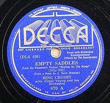 Empty Saddles (in the Old Corral). Billy Hill, 1936
