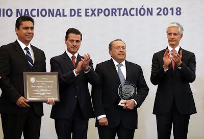 ACOMPAÑA GOBERNADOR MEXIQUENSE AL PRESIDENTE ENRIQUE PEÑA NIETO A LA CLAUSURA DEL XXV CONGRESO DEL COMERCIO EXTERIOR MEXICANO Y ENTREGA DEL PREMIO NACIONAL DE EXPORTACIÓN 2018