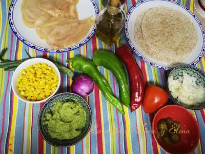 Fajitas de pollo inspirada en Frida Kahlo