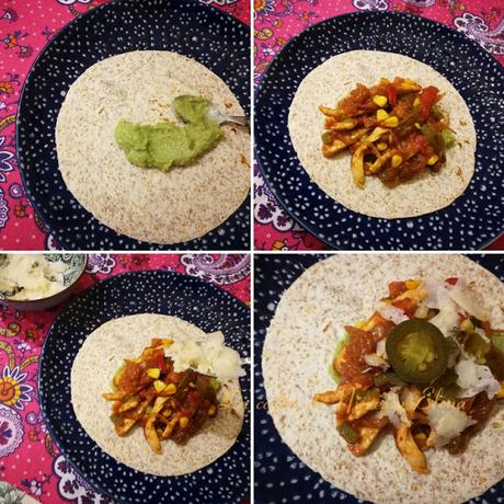 Fajitas de pollo inspirada en Frida Kahlo