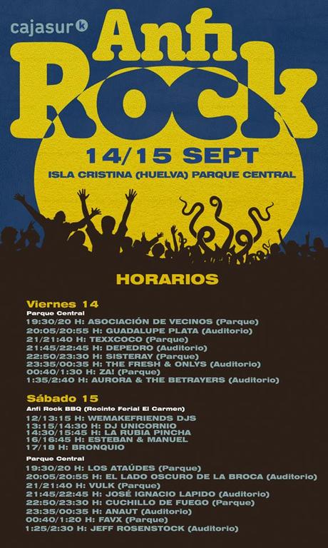 AnfiRock convertirá Isla Cristina en paraíso musical el 14 y 15 de septiembre