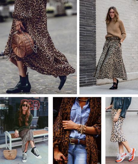 ideas de outfit con estampado animal tendencia de temporada de otoño en zapatos ropa complementos