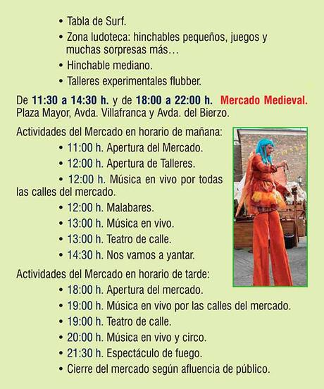Planes en Ponferrada y El Bierzo para el fin de semana. 14 al 16 de septiembre 2018