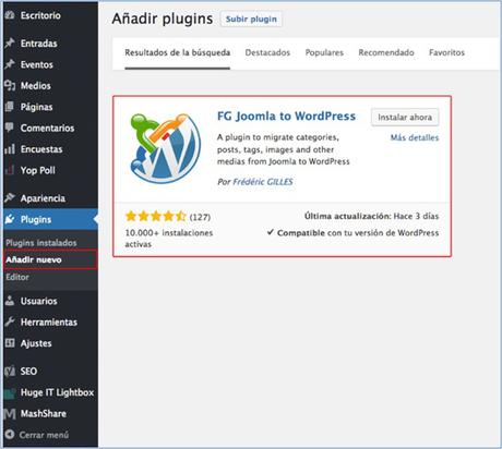 Tutorial paso a paso para actualizar un sitio web de Joomla a Wordpress