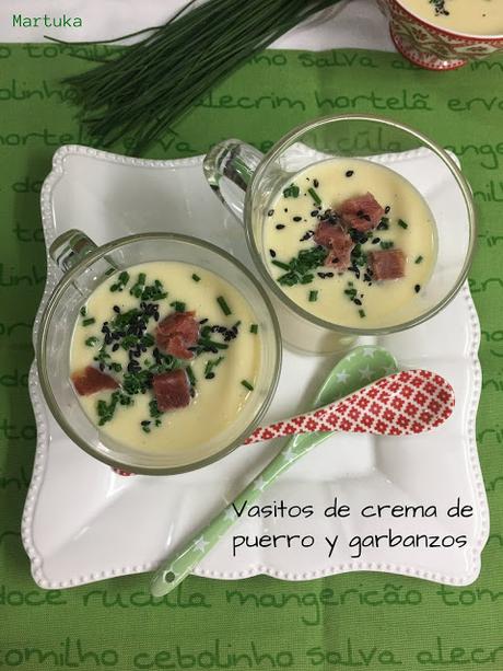 Vasitos De Crema De Puerro Y Garbanzos