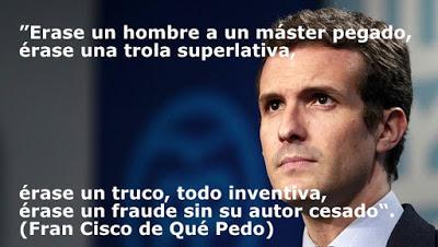 La guerra de los masters de los políticos y el “Viva el rey” de Casado. La guerra de los masters de los políticos y el “Viva el rey” de Casado.