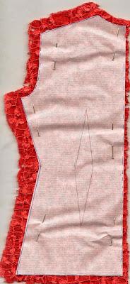 Espalda sobre el tejido doble y al hilo, se anulan pinzas. http://www.patronycostura.com/2014/01/tema-38-camisa-con-frunce-en-el-cuello.html