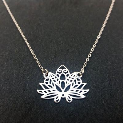 collar flor de loto mandala de plata de ley 925