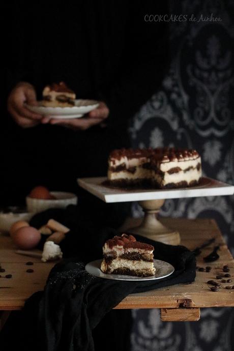 Tiramisú. Receta tradicional sin horno. Cookcakes de Ainhoa