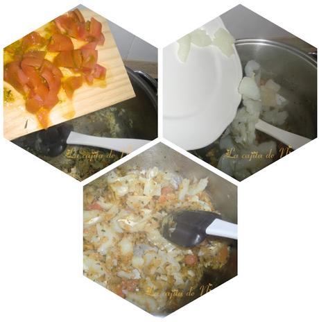 Sopa de fideos gruesos con bacalao