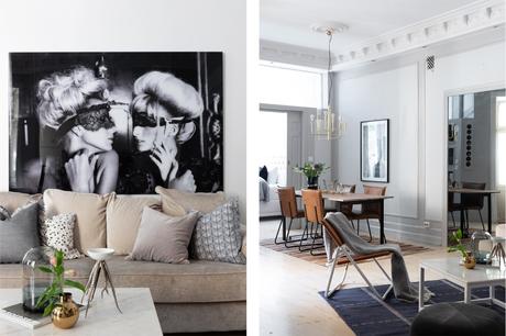 Decoración Chic para un salón moderno.