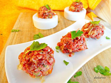 Tartar de fuet  y jamón