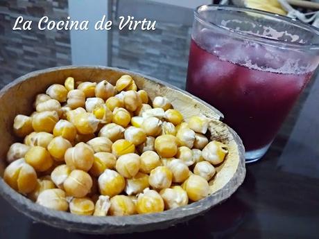 Aperitivo garbanzos tostados en microondas