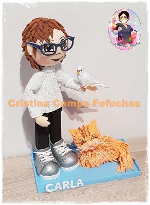FOFUCHA CON GATO Y PERIQUITO