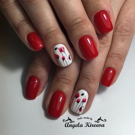 UÑAS ROJAS DECORADAS Diseños con Colores y Formas Elegantes - Paperblog