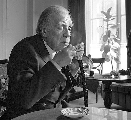 Borges tomando té en Londres, Inglaterra