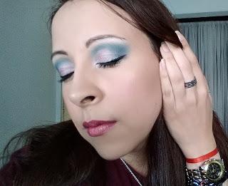 Maquillaje Verde y Rosa