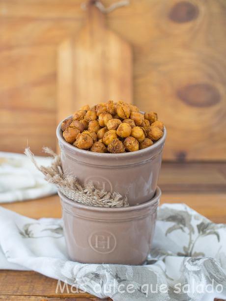 Garbanzos especiados al horno. Aperitivo saludable