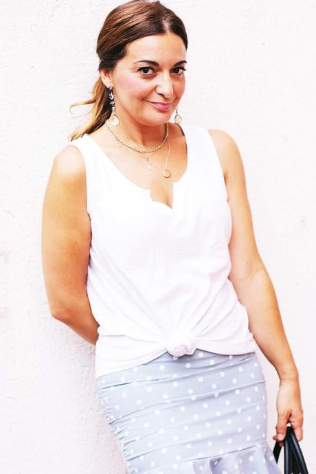 Como combinar una falda retro de topos Como combinar una falda retro de topos