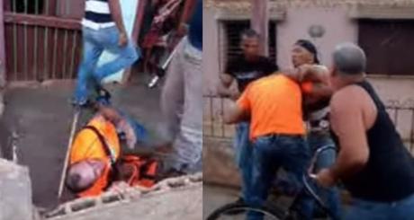 Atrapan a un ladron de Bicitaxi en Güira de Melena (Cuba) fue golpeado con saña por residentes locales