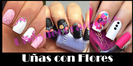 Uñas con flores decoradas